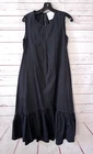 MEIMEIJ Made In Italy Size 38 Black Cotton Blend Midi Dress Trapeze Sleeveless