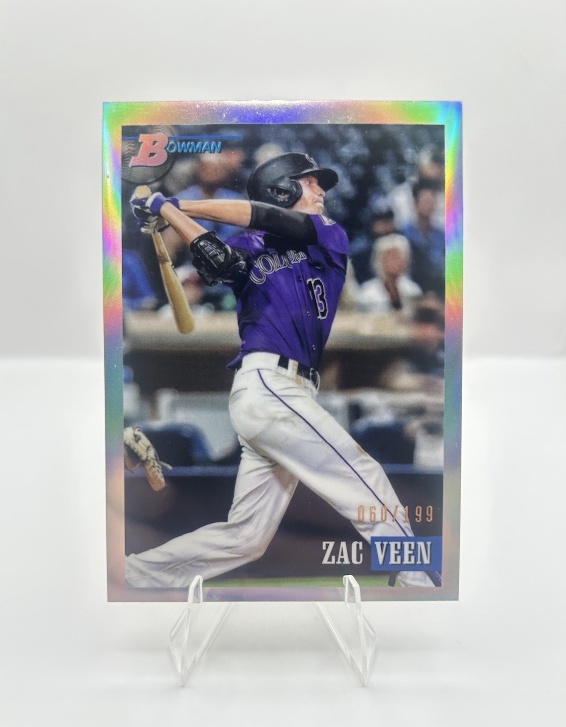 2021 Bowman Zac Veen #147 Refractor /199 Colorado Rockies Prospect