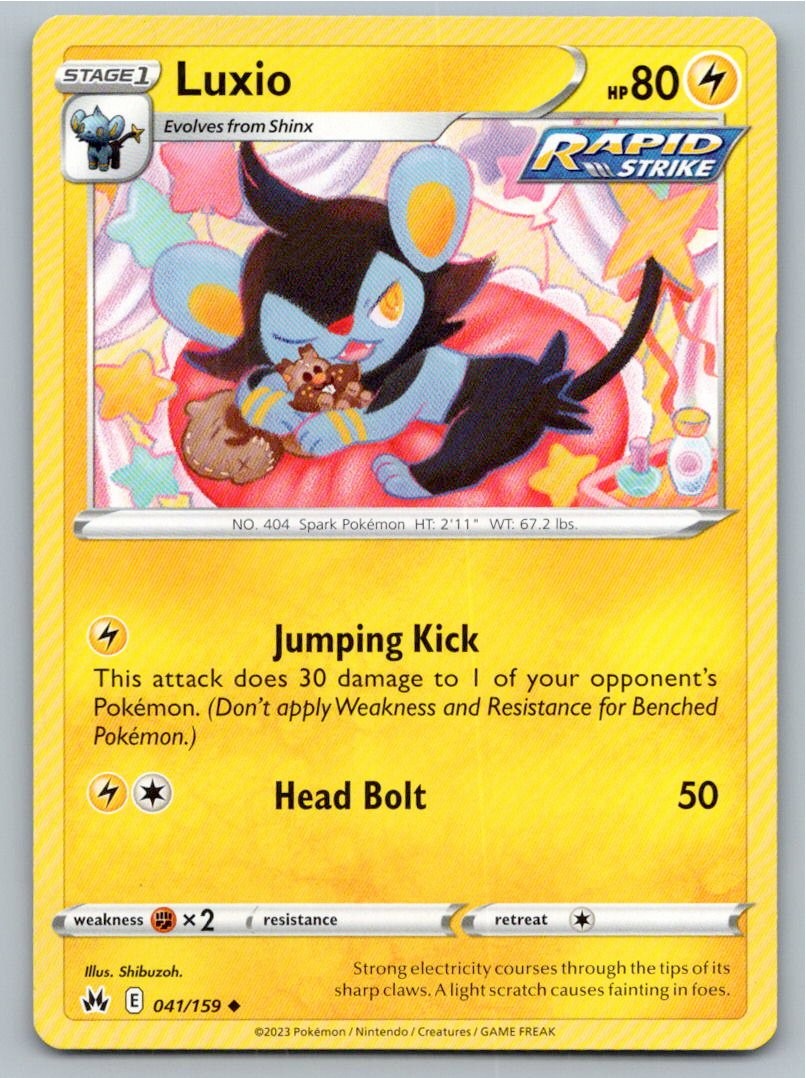 2023 POKEMON CROWN ZENITH LUXIO 041/159 UC NM A97678 FREE S&H