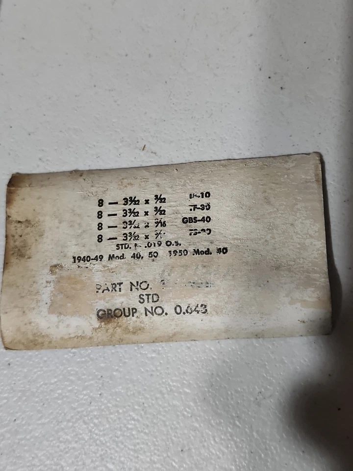 Винтажный 1940-49 Buick 40, 50 NOD поршневое кольцо набор GM P/N 1171211? См. описание - Изображение 3 из 4