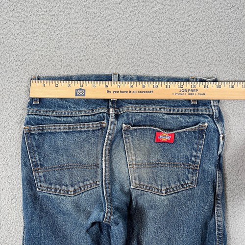Vintage Dickies Jeans Mens 28x28 Blue Great Whisker Fades Grunge Kurt Workwear - Picture 9 of 11