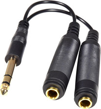 Cavo Sdoppiatore 6,3 Mm a Doppio Jack Stereo Da 6,30 Mm - Splitter a Y Stereo - 