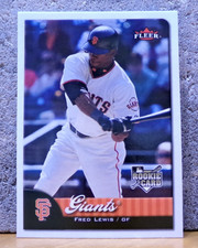 BASEBALL CARD COOL PICTURE FLEER ROOKIE SAN FRANCISCO GIANTS FRED LEWIS OUTFIELD. rookie card picture