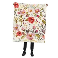 Wildflowers Floral Blanket, Botanical Floral Soft Lightweight Throw Multicolor