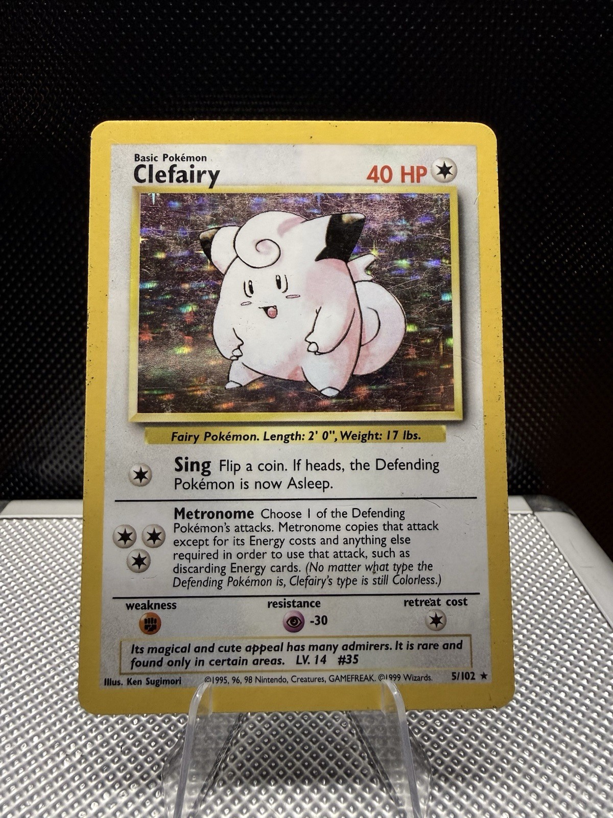Wizards Pokemon TCG Base Set Clefairy 5/102 Holo Rare Unlimited English 1999