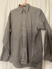 Mens Chaps L/S Button Down Shirt Classis Fit Twill Tan Plaid 16-16.5. 34/35