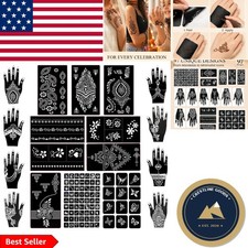 Elegant Reusable Mehndi Stencil Kit - 18 Sheets of Stunning Henna Art Designs