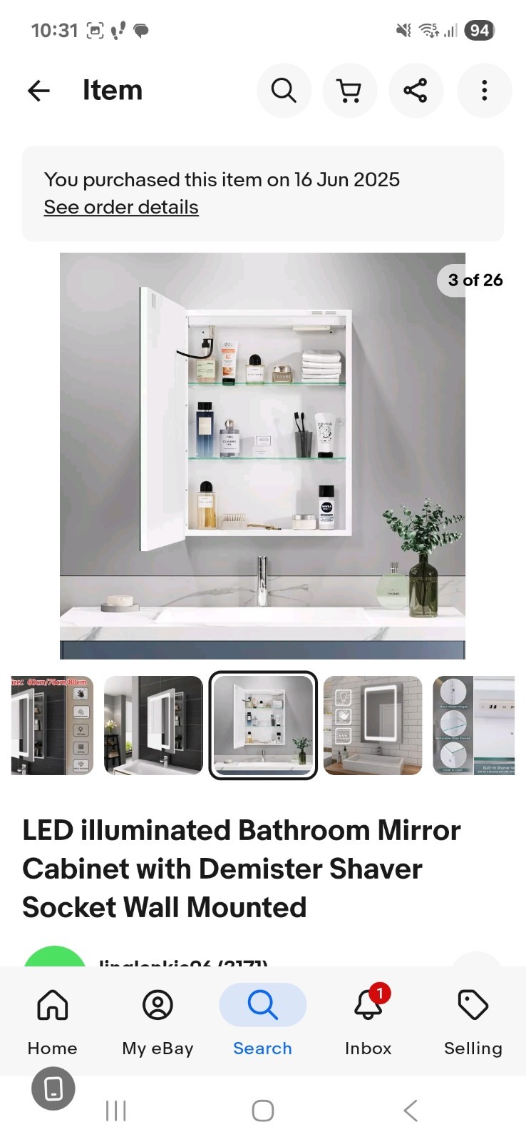 LED illuminated Bathroom Mirror Cabinet with Demister Shaver Socket ...