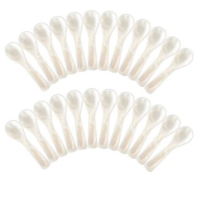 24 Handgefertigte Kaviarlöffel Aus Perlmutt für Kaviar, Eier, Eiscreme, Sal4901 - Bild 1 von 4