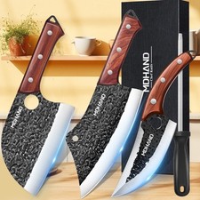 Butcher Boning Knife Hand Forged Steel Chef Knife Set Kitchen Knife Meat Cleaver