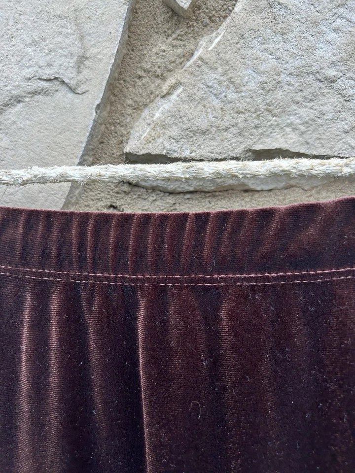 DIALOGUE Falda Terciopelo Marrón Talla 2X Pull On Elástica Línea A Excelente Estado Foto 2 de 3