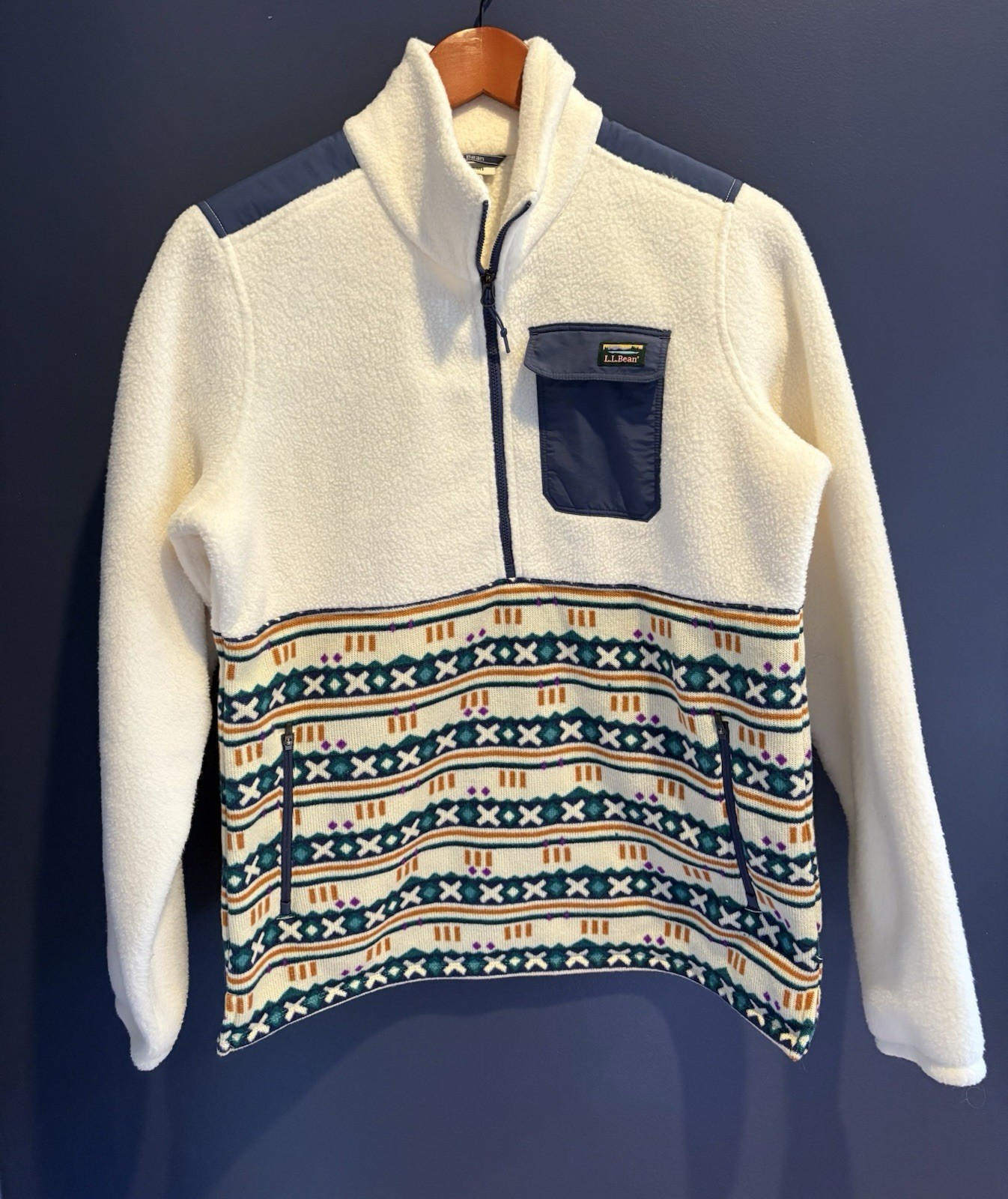 LL Bean Women's Fleece & Sweater Zip Jacket in Multicolor