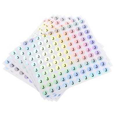 Capital Letter Stickers, Alphabet J Round Self-Adhesive Letter Labels,15 Sheet