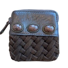 Cole Haan Coin Purse Leather Village Basketweave