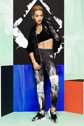 adidas Originals Rita Ora S23567 Smoke Black Leggings Size UK20,US L-XL New 518 - Picture 1 of 12