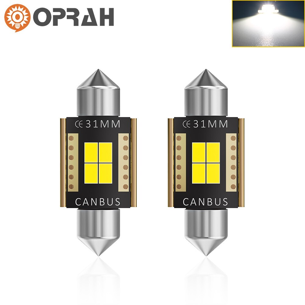 10PCS 31mm 3020emc Bright White LED Car Interior Dome Light Festoon Bulbs 12v