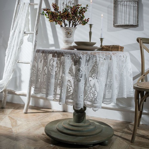 Table Cloth Lace Tablecloth Dinner Round Table Cover Wedding Vintage Home Decor - Picture 8 of 18