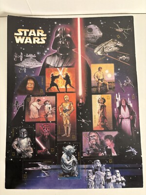 Star Wars 30th Anniversary 15-41c USPS Art Stamp Sheet 2007 Open