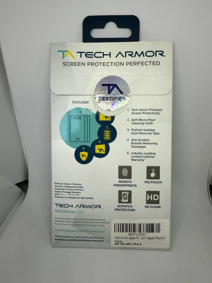 Tech Armor HD Clear Film Screen Protector iPhone 11 Pro /X/Xs - Image 2 of 4