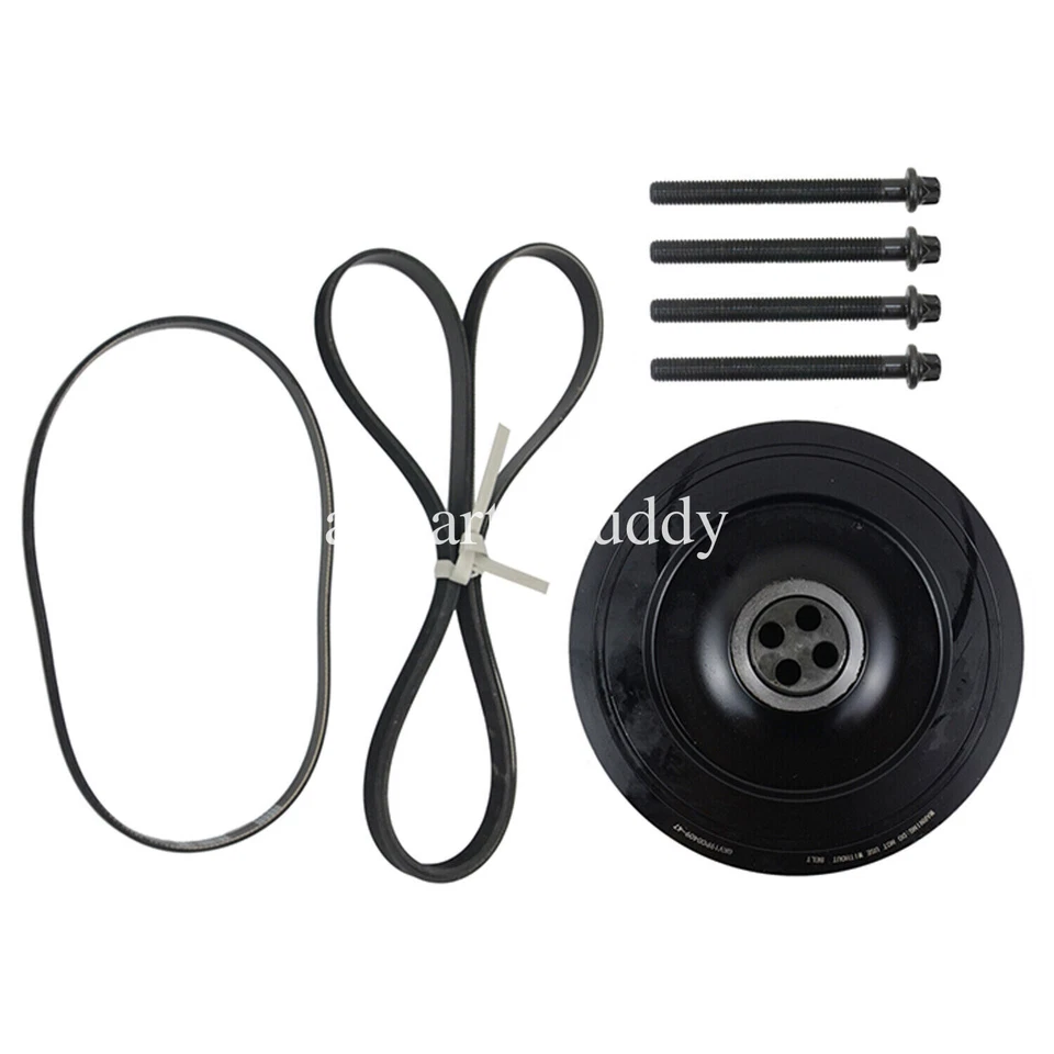 1*Crankshaft Pulley+4*Bolts+2*Belts for BMW 330D 325D 525D 530D 535D 635D 730D - Image 2 of 4