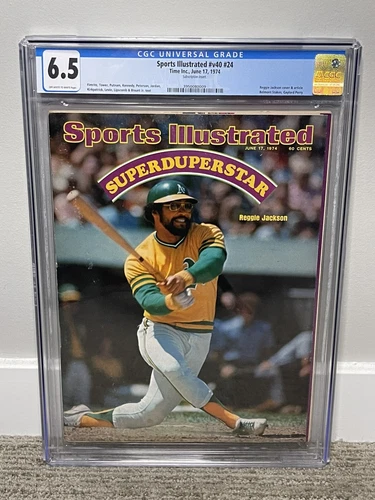Reggie Jackson Sports Illustrated CGC 6.5 newsstand 2nd cover 6/17/74 FREE SHIP!