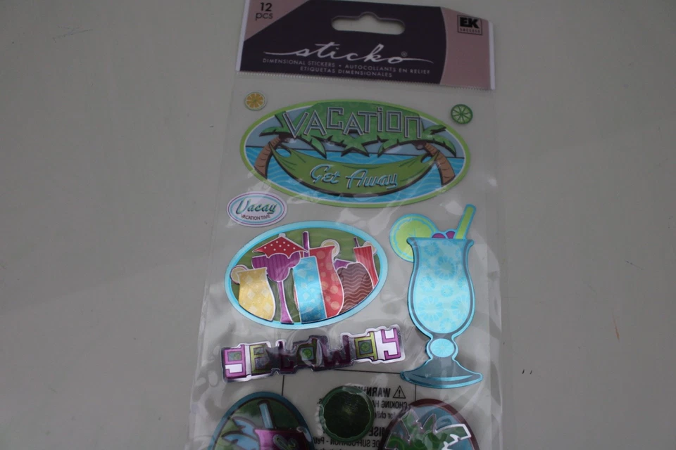 Pegatina dimensional Sticko Autocollant Spring Break 12 piezas álbum de recortes refrescar vacaciones Foto 2 de 4