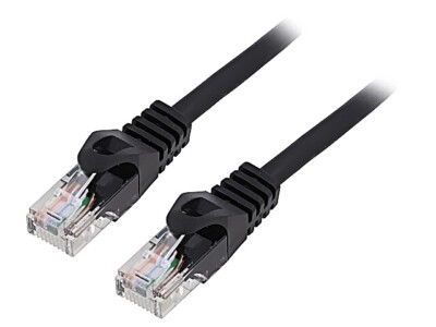 2X PCU5-10CC-0100-BK Patch cord U/UTP 5e Line CCA PVC schwarz 1m 26AWG Adern: 8