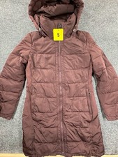 Marc Coat Women's Small Long Hooded Puffer Jacket Full Zip Pockets Nwt