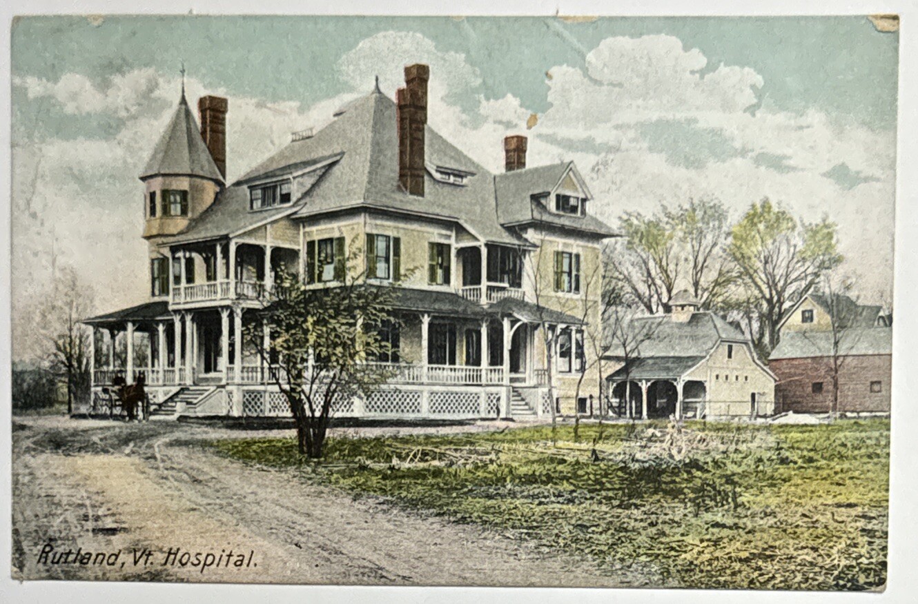 Rutland VT Vermont Hospital Posted 1908 Antique Postcard