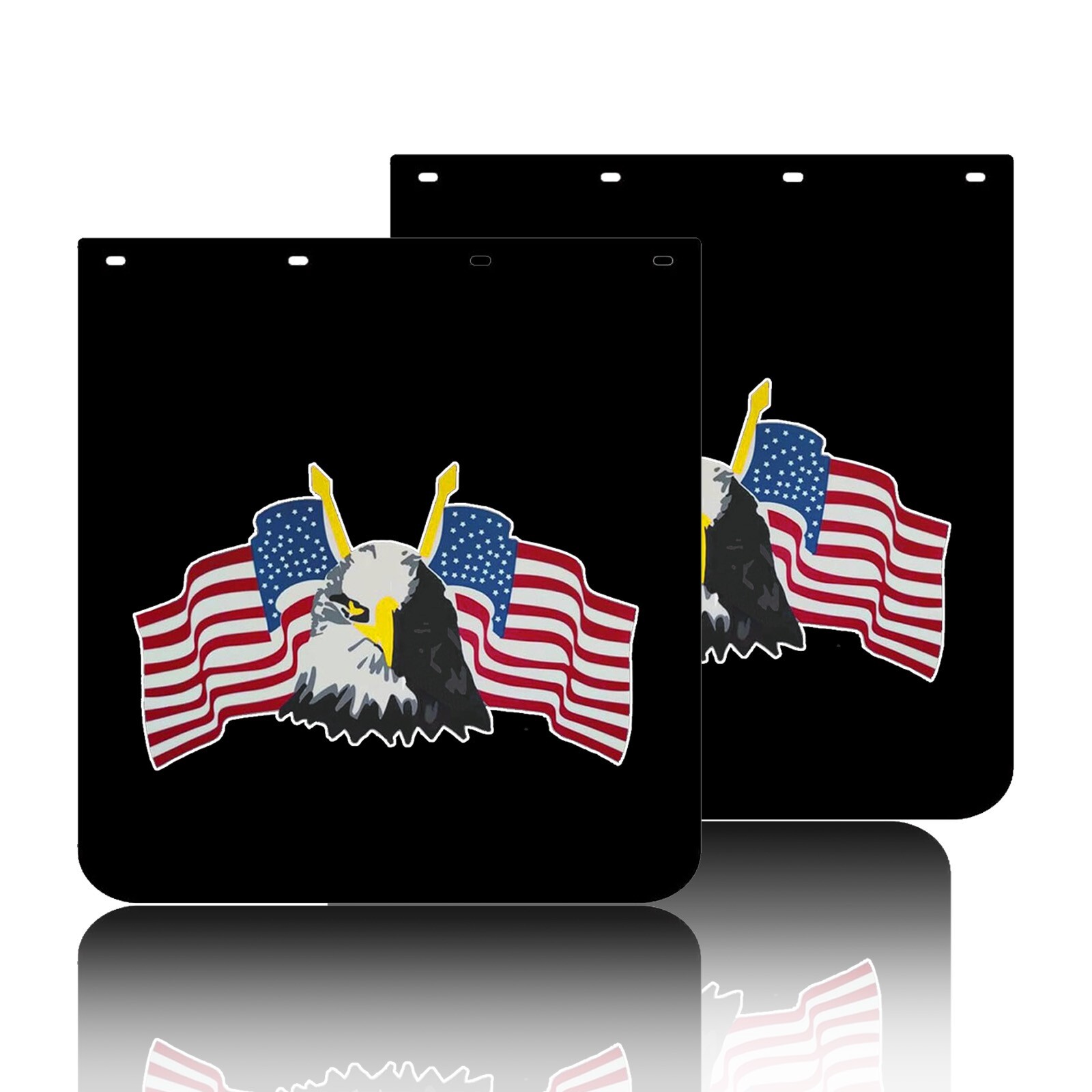 Black Mud Flaps 24x24x1/5 Inch Thick Semi Truck Trailer Heavy Duty Mudguards 2PCS