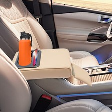 Universal Car Armrest Pad Beige Black Pu 21cm For Center Console Universal Car Armrest Pad Beige Black Pu 21cm For Center Console
