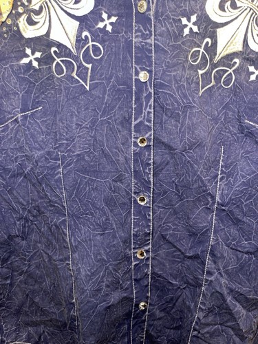 Affliction Top Womens Medium Blue Festival Rocker (WTF71) - Picture 4 of 8