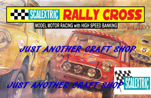 Poster Scalextric Mini Cooper Rally Cross A3 Annuncio Opuscolo Insegna Negozio  - Foto 1 di 1