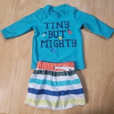 Carter's Swim Suit Long Sleeve rash guard and shorts 3 months