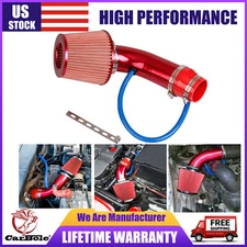 3'' Car Cold Air Intake Filter Induction Pipe Kit Aluminum Power Flow Hose Red
