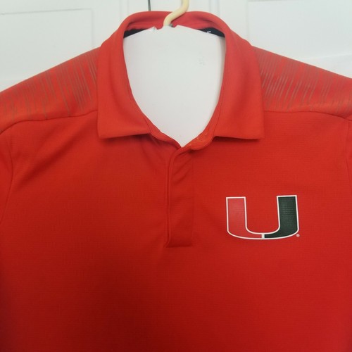 Adidas Miami Hurricanes Women 2018 Sideline Orange Coaches Polo Shirt Sz M (A9) - Picture 2 of 9
