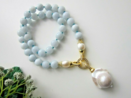 Large Keshi Pearl Pendant \ Necklace. Two in one. - Picture 14 of 38