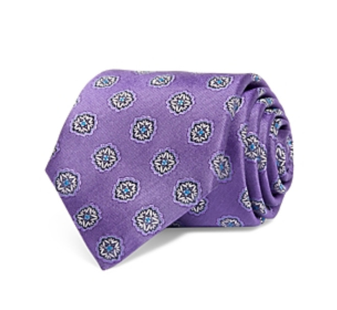 НОВЫЙ шелковый классический галстук Canali Medallion с бирками W фиолетовый Медальон Один размер 17290₽