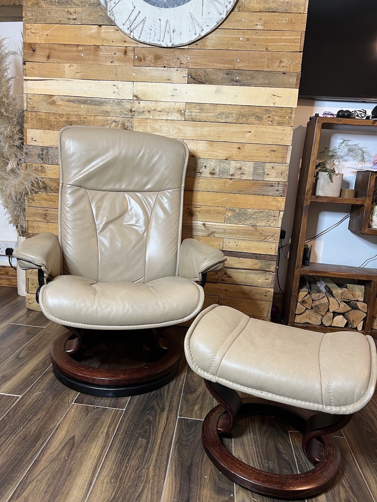 Ekorness Stressless Recliner Chair with Footstool eBay