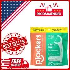 Plackers Micro Line Dental Floss Picks, Fold-Out FlipPick, Tuffloss, Easy Storag
