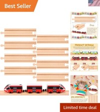 Quality Wood Train Track Extensions - Pack of 8 Straight Tracks for Endless Fun