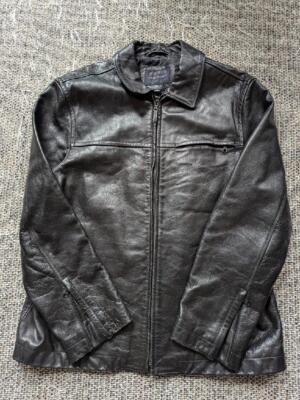 BANANA REPUBLIC leather jacket XL black cowhide MOTORCYCLE BANANA REPUBLIC leather jacket XL black cowhide MOTORCYCLE