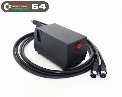 C64 PSU "2in1": Commodore 64 & 1541-II power supply. LED, PWR SWITCH (US plug)