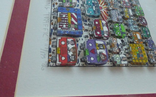 James Rizzi Oncoming Traffic 1986 Hand signed 3-D Serigraph Pop Art framed - Picture 4 of 4