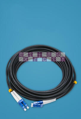 LC-LC UPC SM 9/125 Black Armored Fiber Cable Duplex Fiber Optic Patch Cord 10M