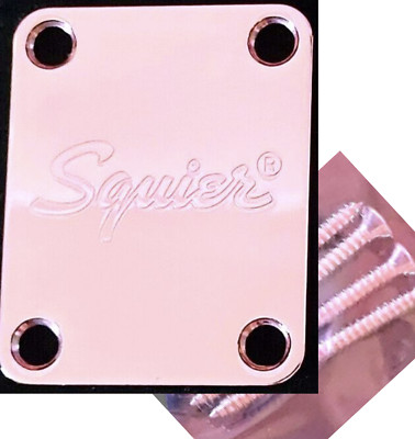 Hals Flach SQUIER Official - Logo - Chrom für Gitarre Oder Bass