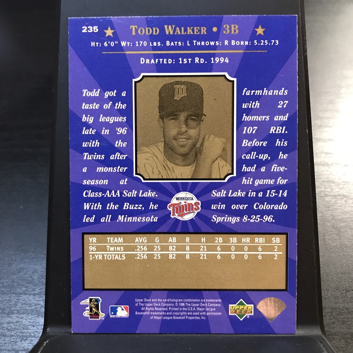 1996 Upper Deck Star Rookies Todd Walker Minnesota Twins Rookie