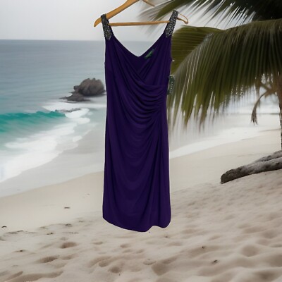 Lauren Ralph Lauren Evening Dress Women's 10 Purple Embellished Sleeveless Bead | eBay Lauren Ralph Lauren Evening Dress Women's 10 Purple Embellished Sleeveless Bead | eBay