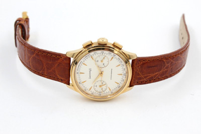Armbanduhr Handaufzug Eberhard Oldflyer Chrono aus Gold