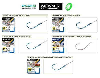 Owner Forellenhaken Trout Haken gebunden 60-250 cm Bait Area Forellensee angeln